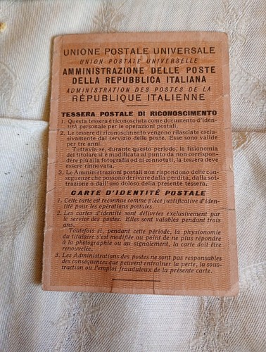 1956 rara tessera postale - 1956,