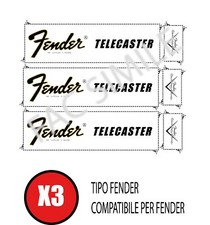 3 DECAL TIPO FENDER TELECASTER 70 ACQUA SCIVOLO CUSTOM SHOP