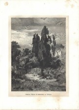 Stampa antica TIVOLI VILLA DI