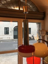 LAMPADA 60s STILNOVO MILANO DESIGN METACRILATO ALLUMINIO SIGNED RARE CHANDELLIER