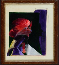 Ennio Calabria - Tecnica Mista Su Carta Intelata 53 X 45 Cm