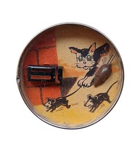 *HH* Antico Gioco Giocattolo Gatto Topo Specchietto Gadget Pubblicitario Vintage