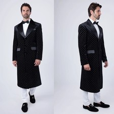 Cappotti uomo a pois giacca cappotto lungo business outwear misto lana tweed