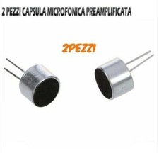 2X Capsula Microfonica pre amplificata omnidirezionale a condensatore (2 Pezzi)