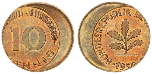 Brd pfennig 1950 errore - 10,