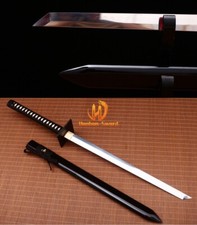 Ninjato temperato argilla T10 con spada ninja giapponese Hamon Katana KAMASU-Kissaki