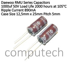 2 pezzi 1000uF 50V 105°C