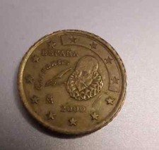 Rara Moneta Da 50 Cent Spagna 2000 con bordo zigrinato