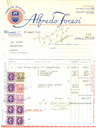 1945 milano ditta alfredo - milano,