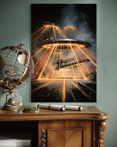 Quadro tela ufo invasione - quadro,