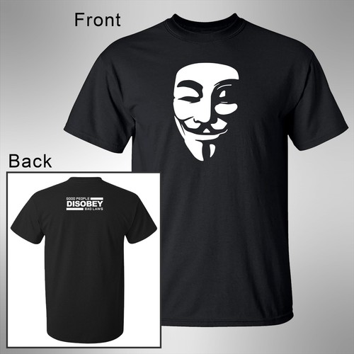 Shirt nera unisex anonymous - t-shirt,