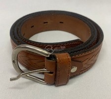 Cintura uomo marrone in pelle 113 cm made in Italy abbigliamento accessori