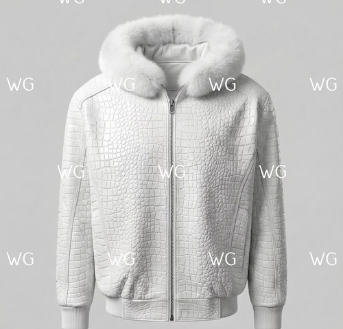 Giacca bomber pelle bianca - giacca,