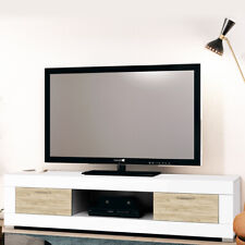 MOBILE BASSO PORTA TV 185X40 SOGGIORNO SALOTTO MODERNO DAMIAN ROVERE BIANCO