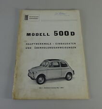 Manuale Di Officina / Istruzioni Di Riparazione Fiat 500 D Aggiornamento 11/1960