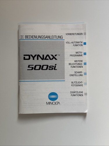 Minolta dynax 500si - minolta, manuale