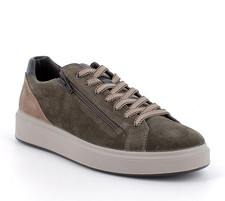 Sneakers Igi&co 8636466 camoscio verde bosco con cerniera Made in Italy