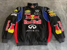 Unisex Adult Red Bull Jacket Ebroidered Cotton Padded F 1 Racing Jacket Black