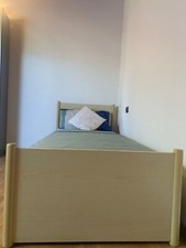 letto singolo con materasso e cassetti contenitori 202x89