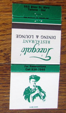 TORONTO, COPERTINA LIBRO FIAMMIFERI ONTARIO: RISTORANTE TAROGATO COPERTINA FIAMMIFERI VUOTA -A