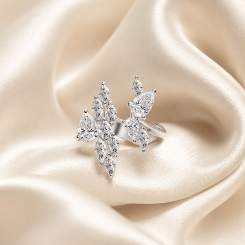 Anello filo cluster diamante - anello,