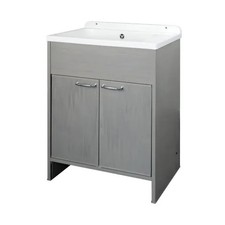 Lavatoio da Lavanderia in PVC con Vasca 58x38 cm Effetto Rovere Esterno