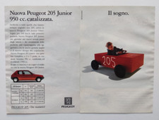 Pubblicita' Peugeot 205 Junior 950 Cc Catalizzata Advertising Vintage 1992 (T4)
