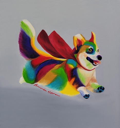 Cane colorato corgi - colorato,