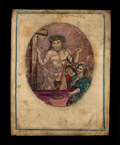 Santino pergamena 1600 sangue - pergamena,