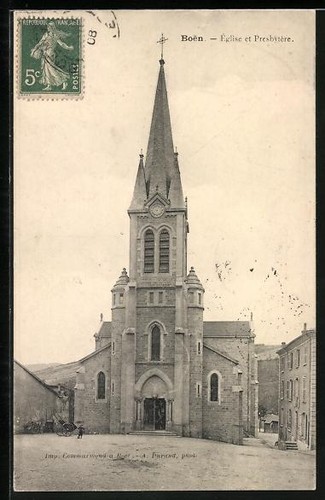 Cpa boën église et - boën,,