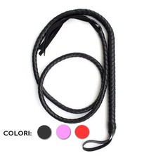 Frusta indy flog in ecopelle nera sadomaso BDSM fustigatore lunga