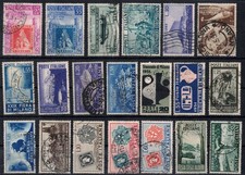 REPUBBLICA ITALIANA 1951 ANNATA COMPLETA FRANCOBOLLI USATI esclusi GINNICI  