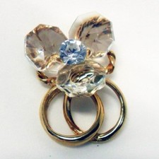 11644 Bomboniere Calamita con fedi oro o argento, fiore in cristallo e punto luc