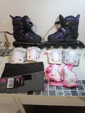 Coppia Di Rollerblade Con Cavigliere Ginocchiere E Polsiere PARI AL NUOVO