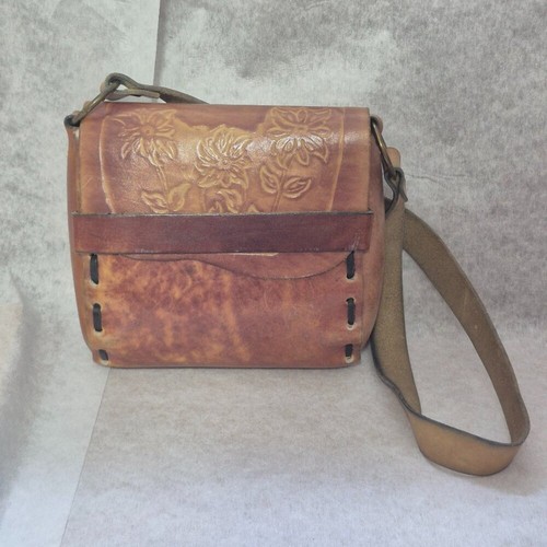 Vtg 70s 80s tooled leather - vtg,