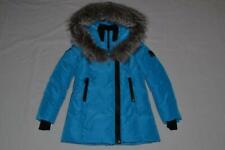 Autentico Lee Ragazze Mackage Colletto Giù Cappotto Naturale Pelo Aqua All Sizes