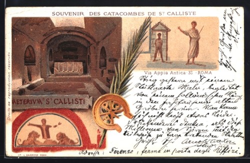 Litografia roma catacombe di - litografia,