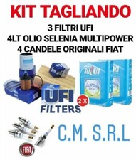 KIT TAGLIANDO FILTRI UFI+OLIO SELENIA+CANDELE LANCIA DELTA 1.4 88KW 120CV GPL