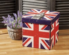 Pouf contenitore imbottito Regno Unito 38 x 38 x 38 cm