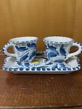 ceramica Caltagirone Siciliana 2 tazzine e vassoio decoro Servizio Caffè