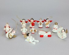 Addobbi Natale decorazioni albero vintage in legno handmade - set di 12