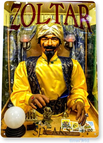 Tin metal signs zoltar - zoltar, speaks