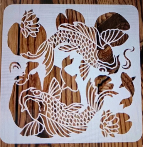 Grande koi fish stencil - fish,