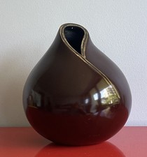 Emilio Robba (?) Vaso scultoreo stile bulbo in fibra di vetro decorazione vintage alto 12"