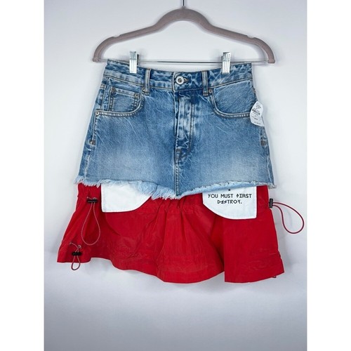 Gonna denim destrutturata ben - denim,