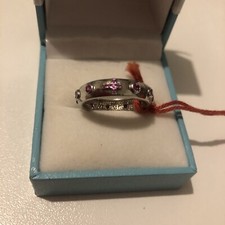 ANELLO ROSARIO UNISEX in Argento 925 con  zirconi ROSSI NUOVI ??? N. 18