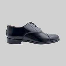 Scarpe Oxford Francesine Fondo Cuoio Pelle Lucida Nero Made in Italy Matrimonio