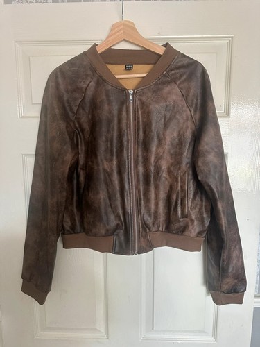 Shein faux leather bomber - shein,