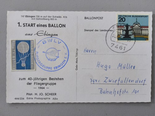 Ballonpost 1964 prima - -,