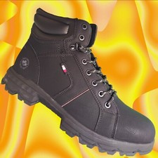 STIVALI UOMO pelle  anfibi scarponcini scarpe militari  CLASSICO nero Liverpool